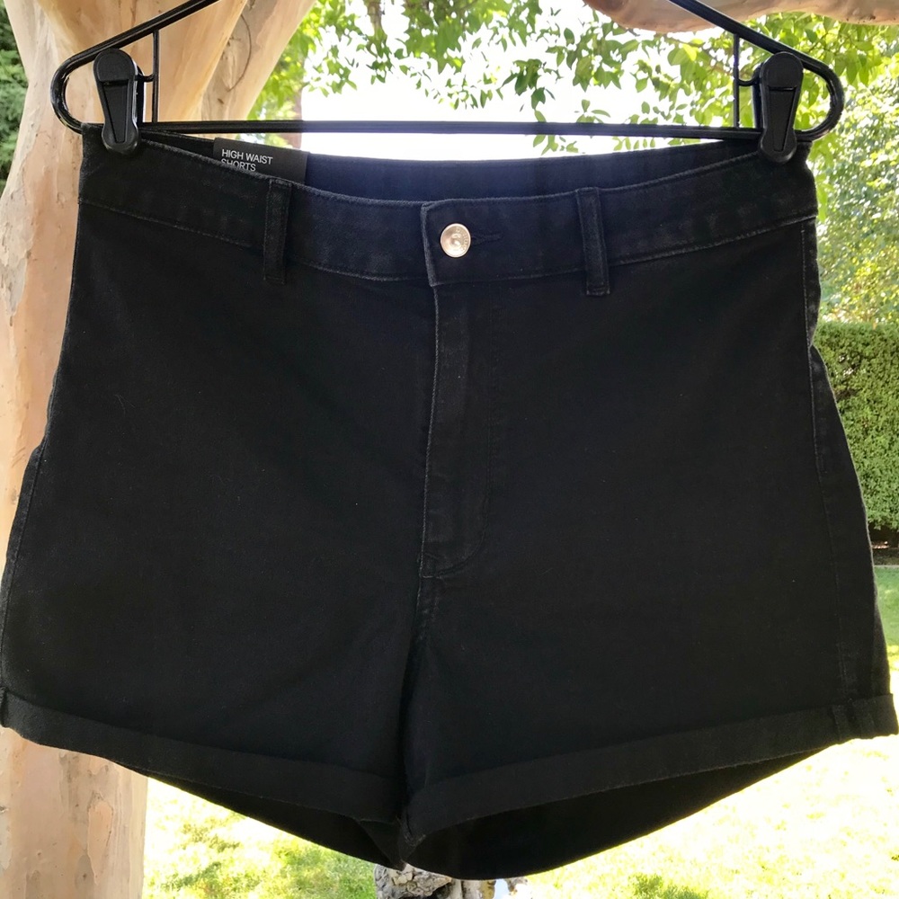 High-Waisted Black Shorts
